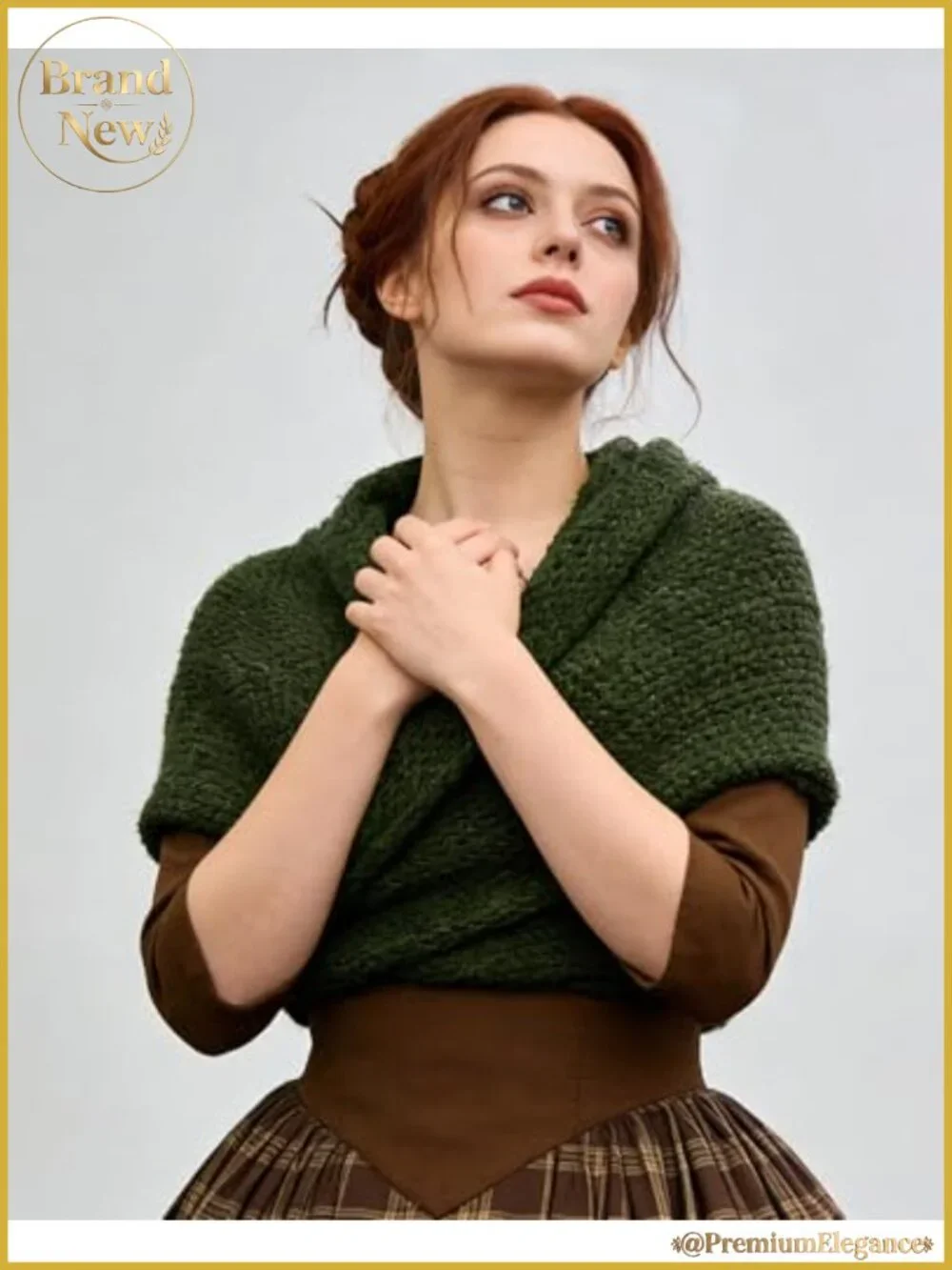 Acrylic Triangle Shawl Wrap with Ties Medieval Renaissance Outlander Costume